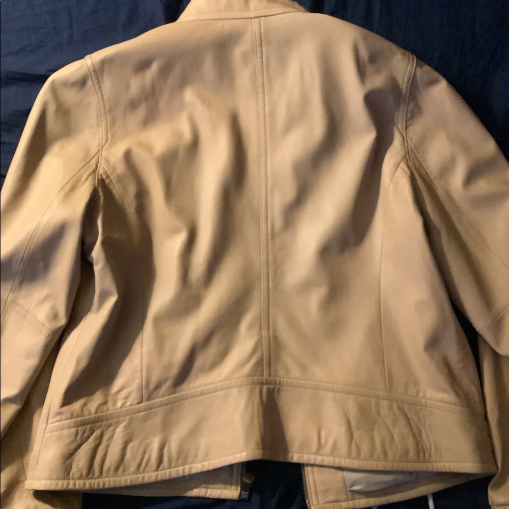 Coach Tan leather bomber jacket